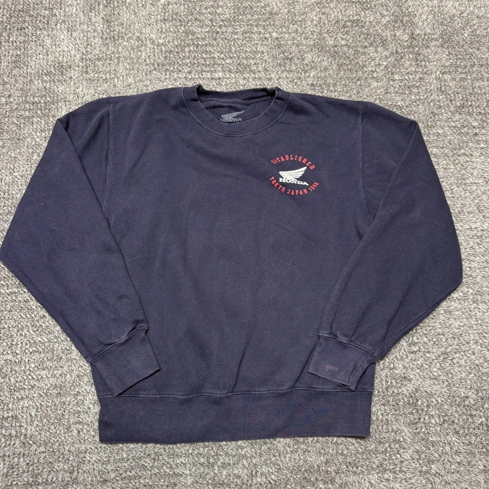 Honda Mens Sweatshirt Size S Navy Blue‎ Motorsports Graphic Pullover